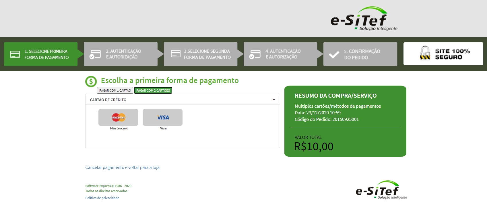 Pagamento no site Loterias online Caixa - Cartão de crédito - NuCommunity