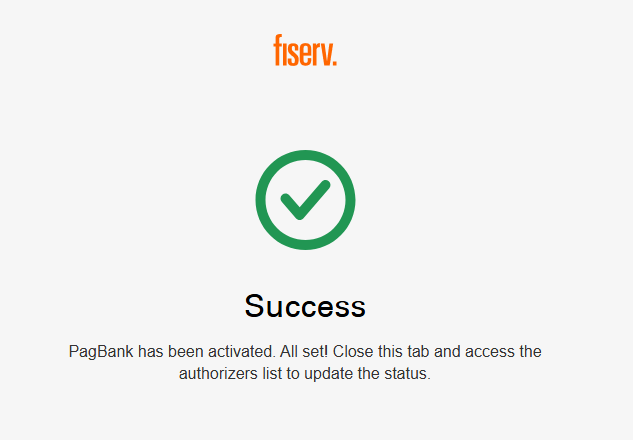 Successful Activation Message
