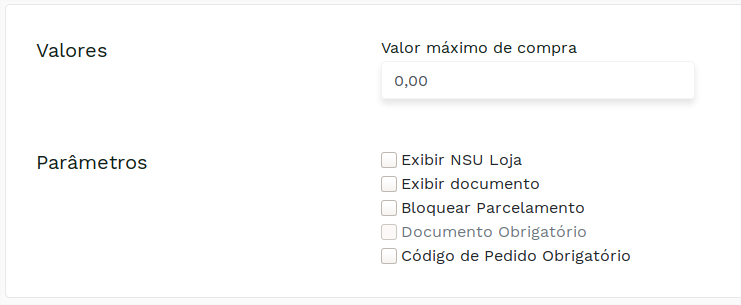 &quot;Tela de configuração de POS Virtual.&quot; -no-filter